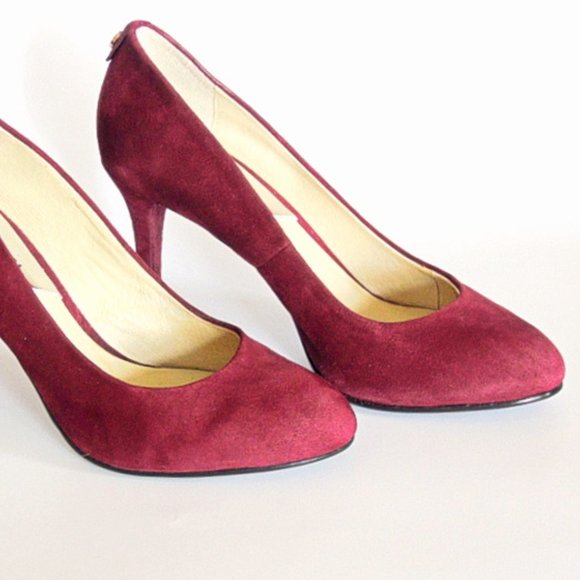 Michael Kors Red Wine Suede Leather 3 Inch Heels US Size 5 Never Worn - Picture 4 of 10